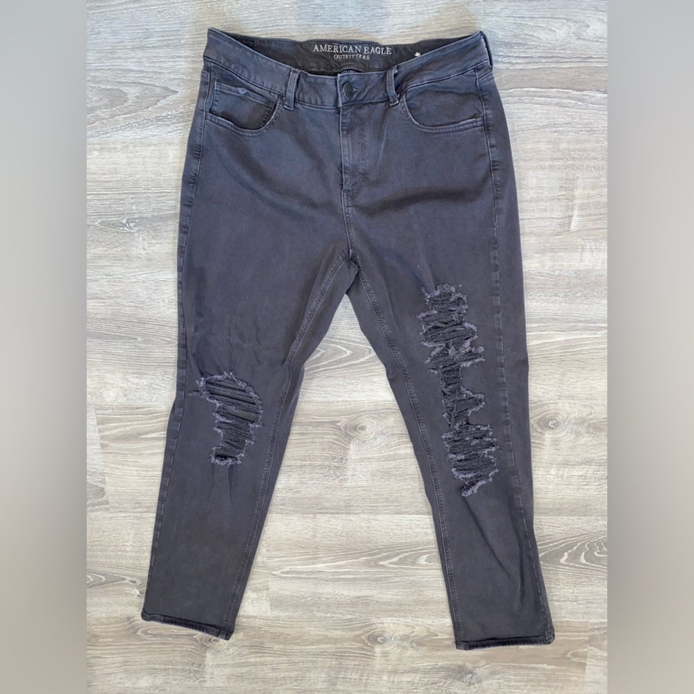 American Eagle Black Ripped Jeans
